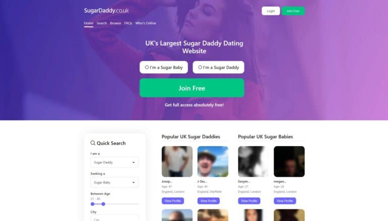 SugarDaddy.co.uk screenshot